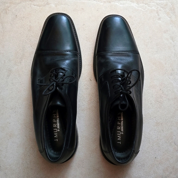 Johnston & Murphy Black dress shoes. Size 12 - Picture 1 of 3